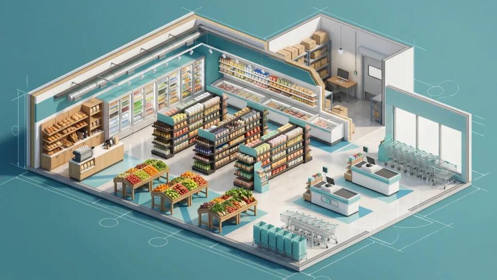 Смета – стеллажи, холодильные витрины, кассовое оборудование, весы, складские системы хранения для магазина у дома